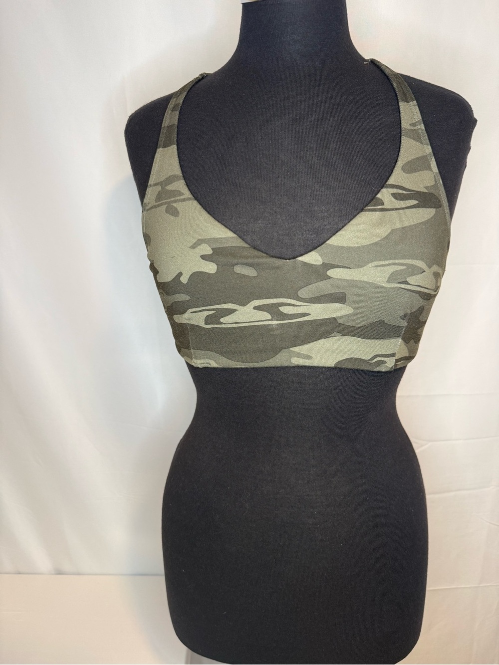 Lululemon Green Camo Racerback Sports Bra Size 10